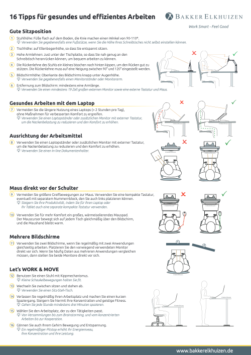 Broschüre „16 Tipps für gesundes und effizientes Arbeiten“ · von BakkerElkhuizen