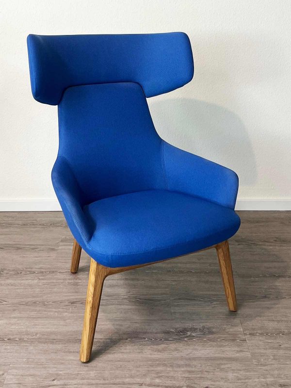 Lounge-Sessel / Ohren-Sessel HENDRIX mit hoher Rückenlehne (3) blau