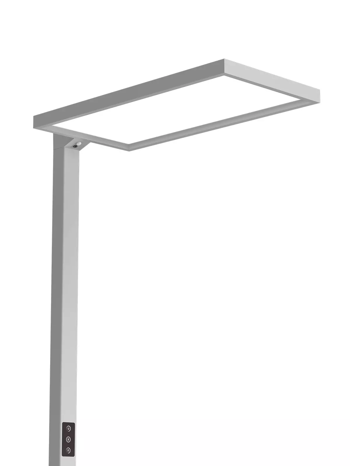 Büro LED Stehleuchte ALEGRA silber-grau Detail Leuchtkopf