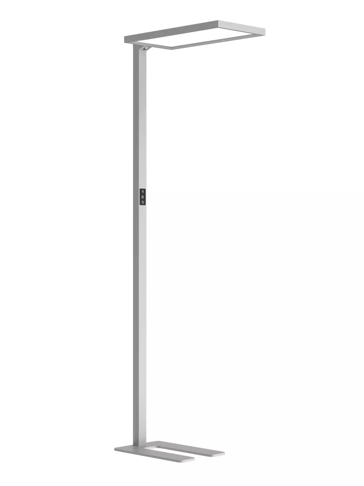 Büro LED Stehleuchte ALEGRA silber-grau seitlich