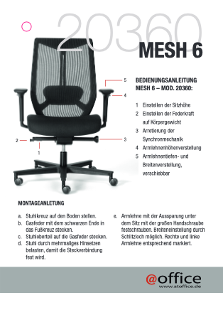 Bedienungsanleitung Bürostuhl „NET BACK“