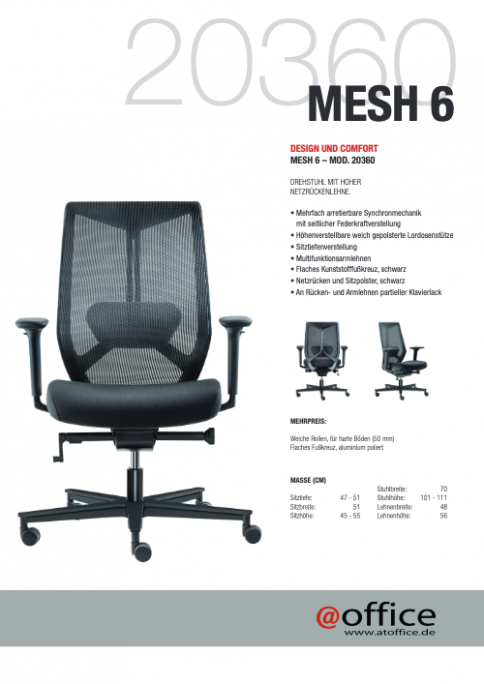 Flyer Bürostuhl „NET BACK“