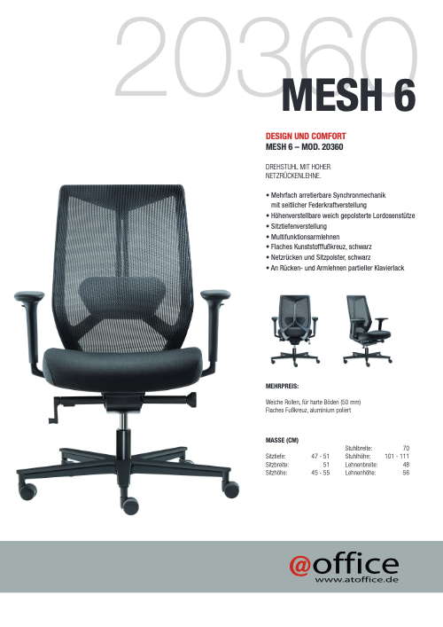 Flyer Bürostuhl „NET BACK“